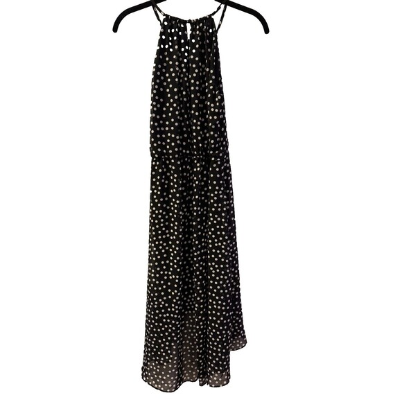 WHBM Halter Dress Women's Size 4 High Low Polka Dots Sleeveless Black White NEW - Picture 7 of 14